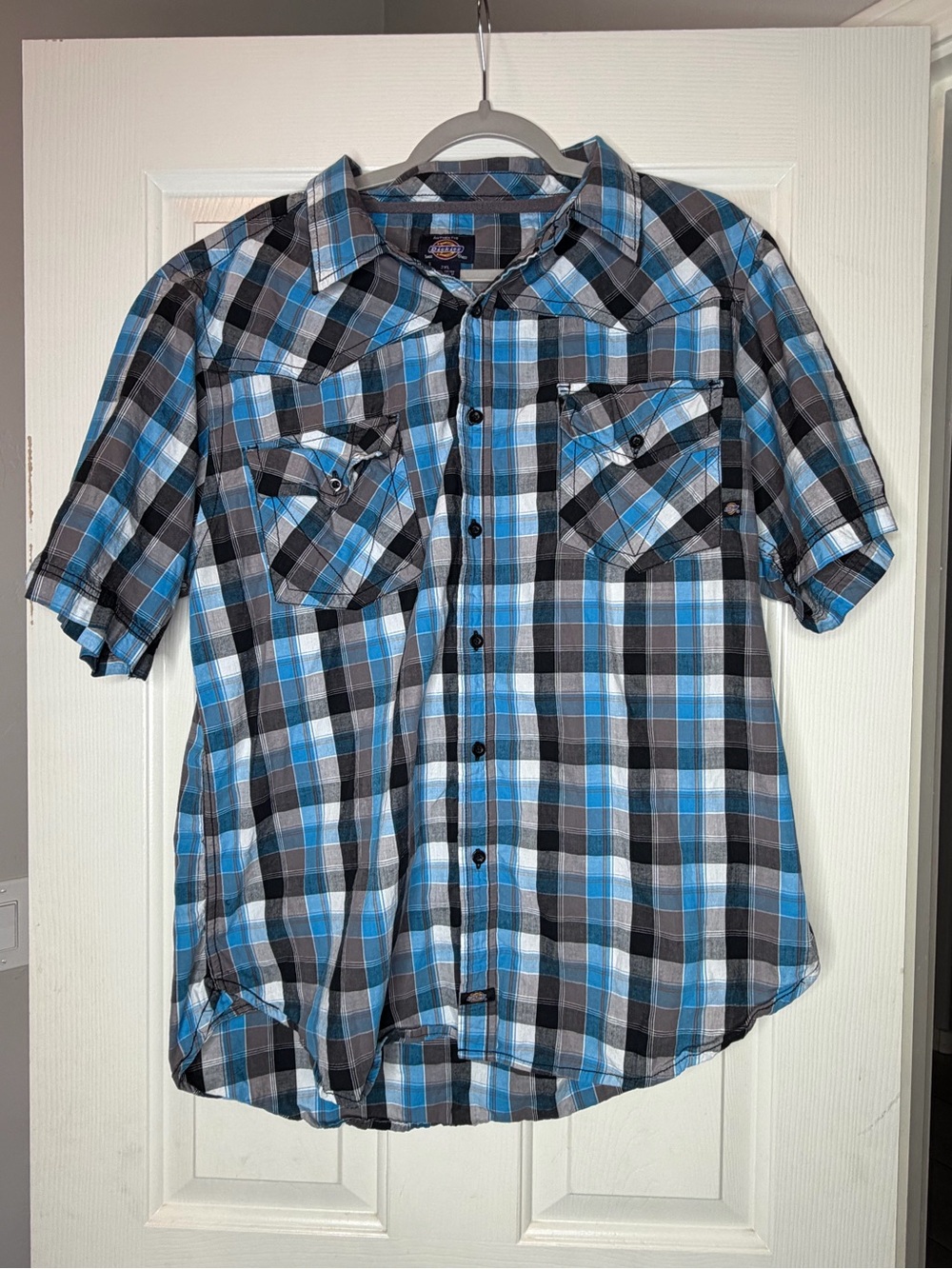 Vintage Dickies Plaid Western Short Sleeve Shirt 2XLSize